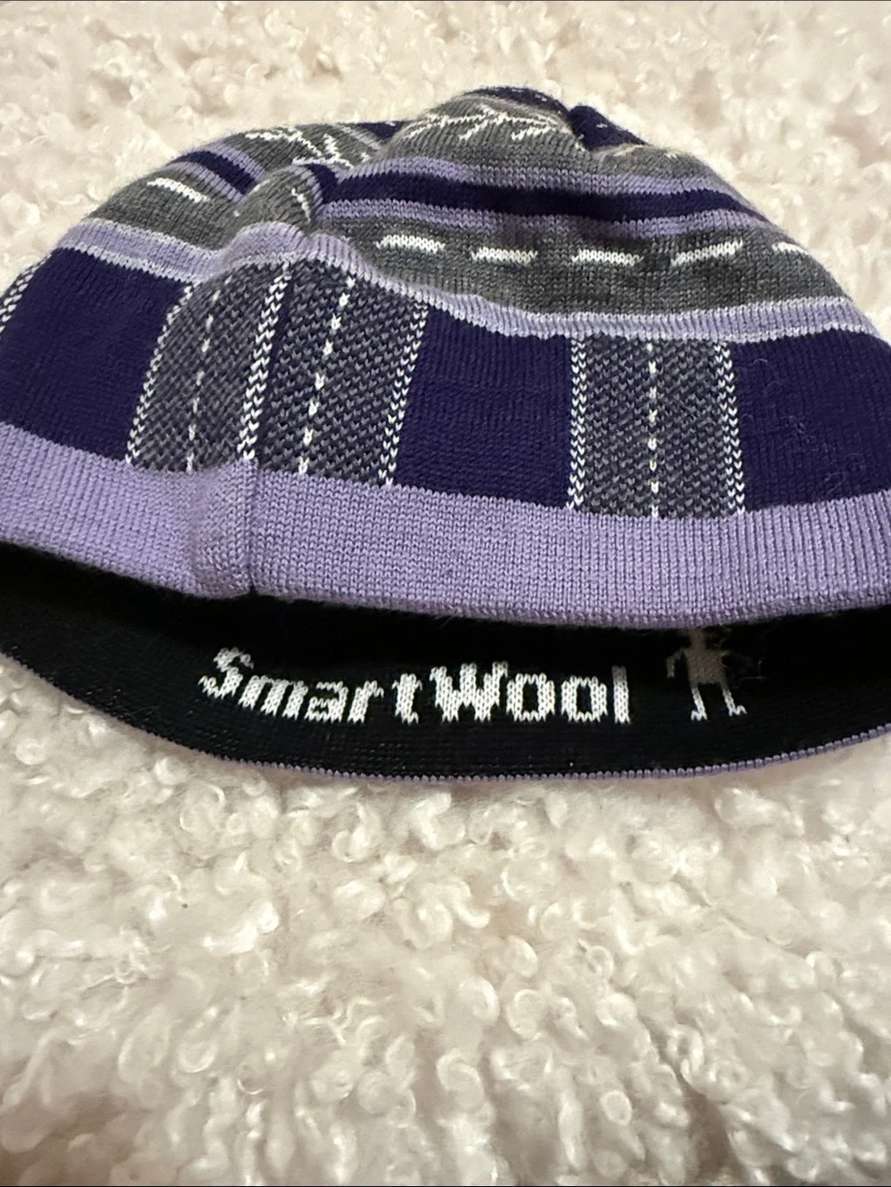 Smartwool Purple, Light Purple & Gray Striped Knit Beanie